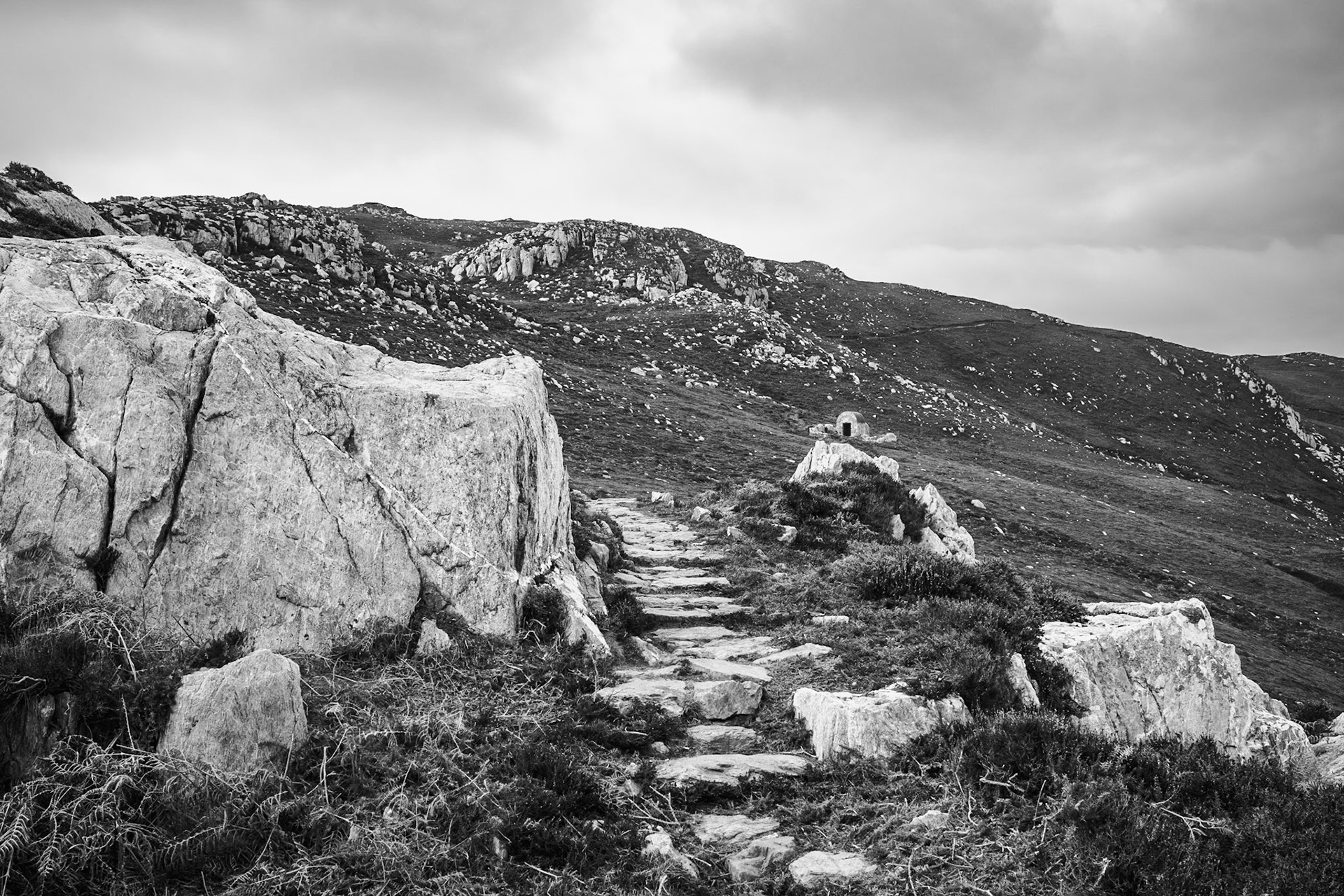 Holyhead Mountain. Landscape. B'n'W. Printed on Hahnemühle PhotoRag Baryta