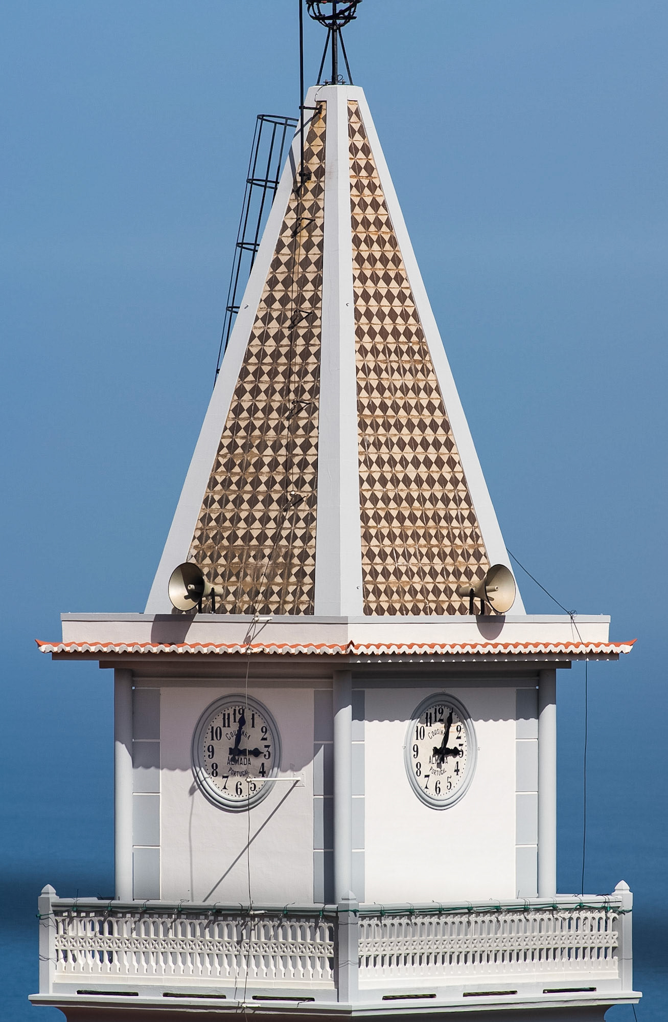 Late for Tea: Madeira clock tower a few minutes after afternoon tea time. Portrait; Colour. Printed on Hahnemühle PRBrightWhite