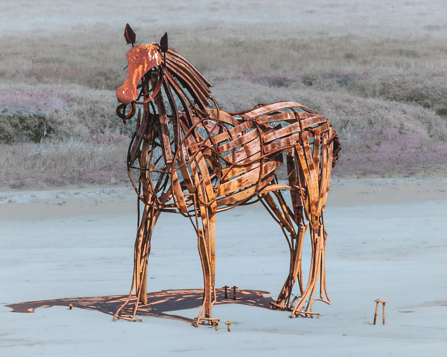 Lifeboat Horse: Wells-next-the Sea at low tide.