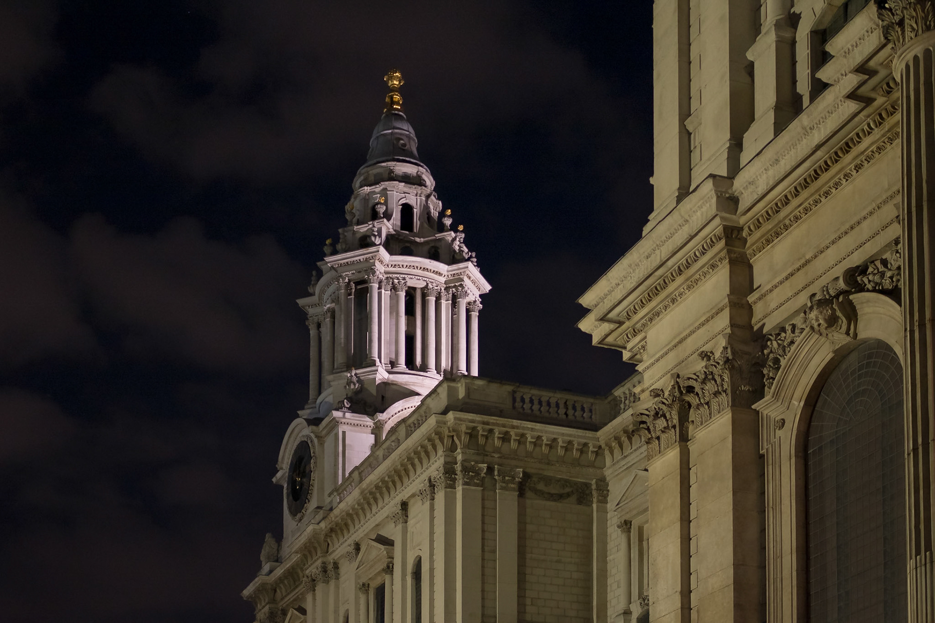 St Paul's Cathedral at Night, City of London.