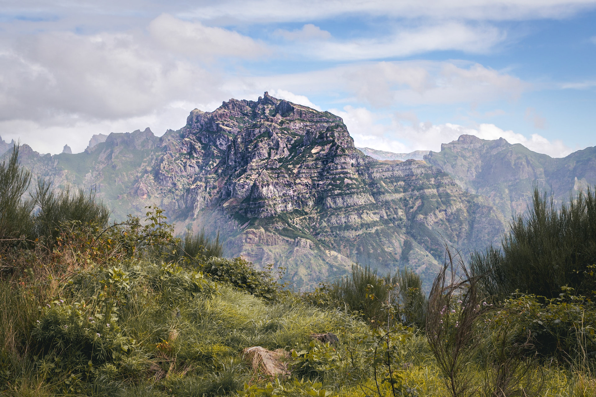 Mountain Views of Madeira (3of6): Looking across the mountains on the island of Madeira. Landscape. Colour. Printed on Hahnemühle FABSatin.