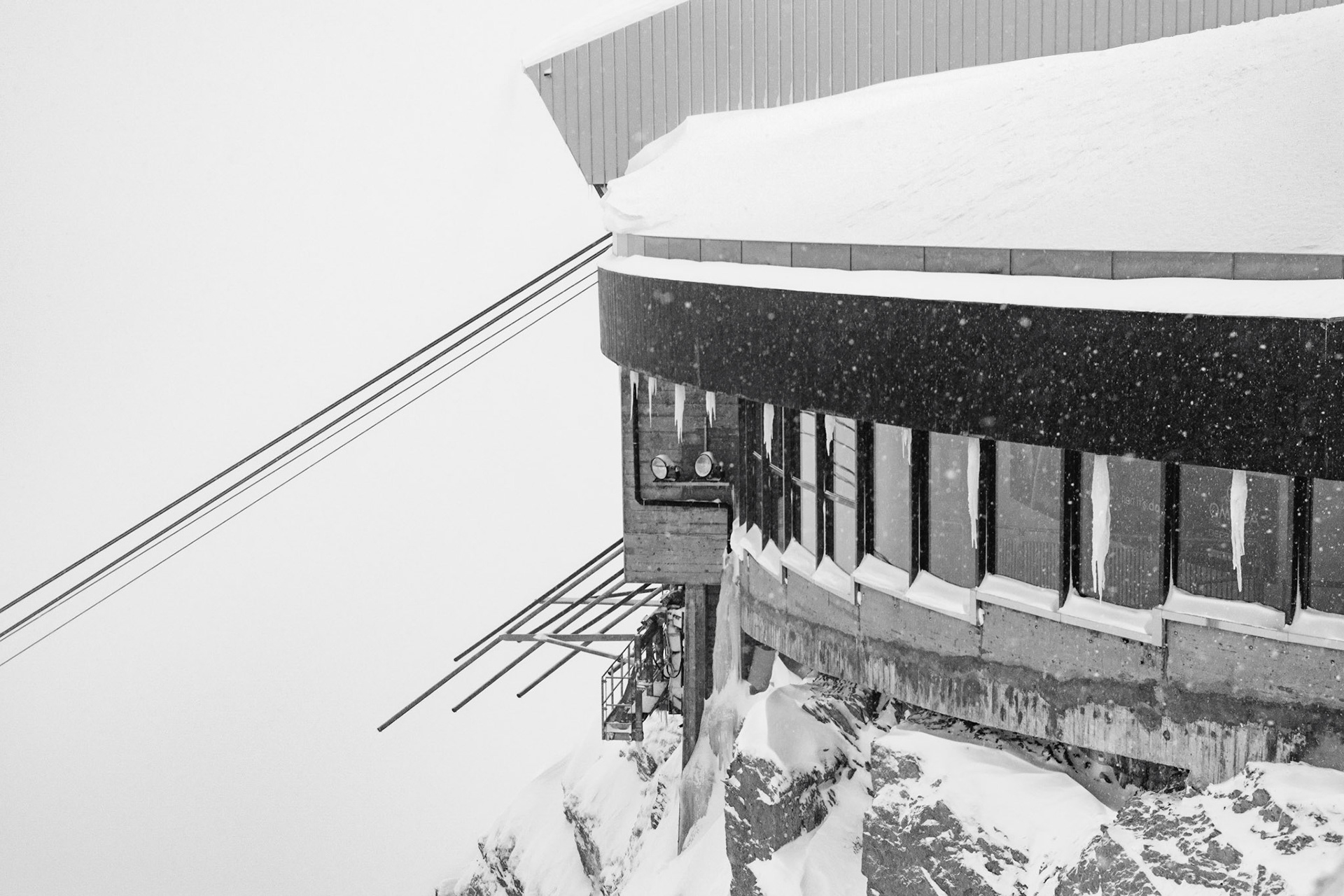 Ice Station: Pilatus cable car station. Landscape; B&amp;W. Printed on EpsonArchivalMatte