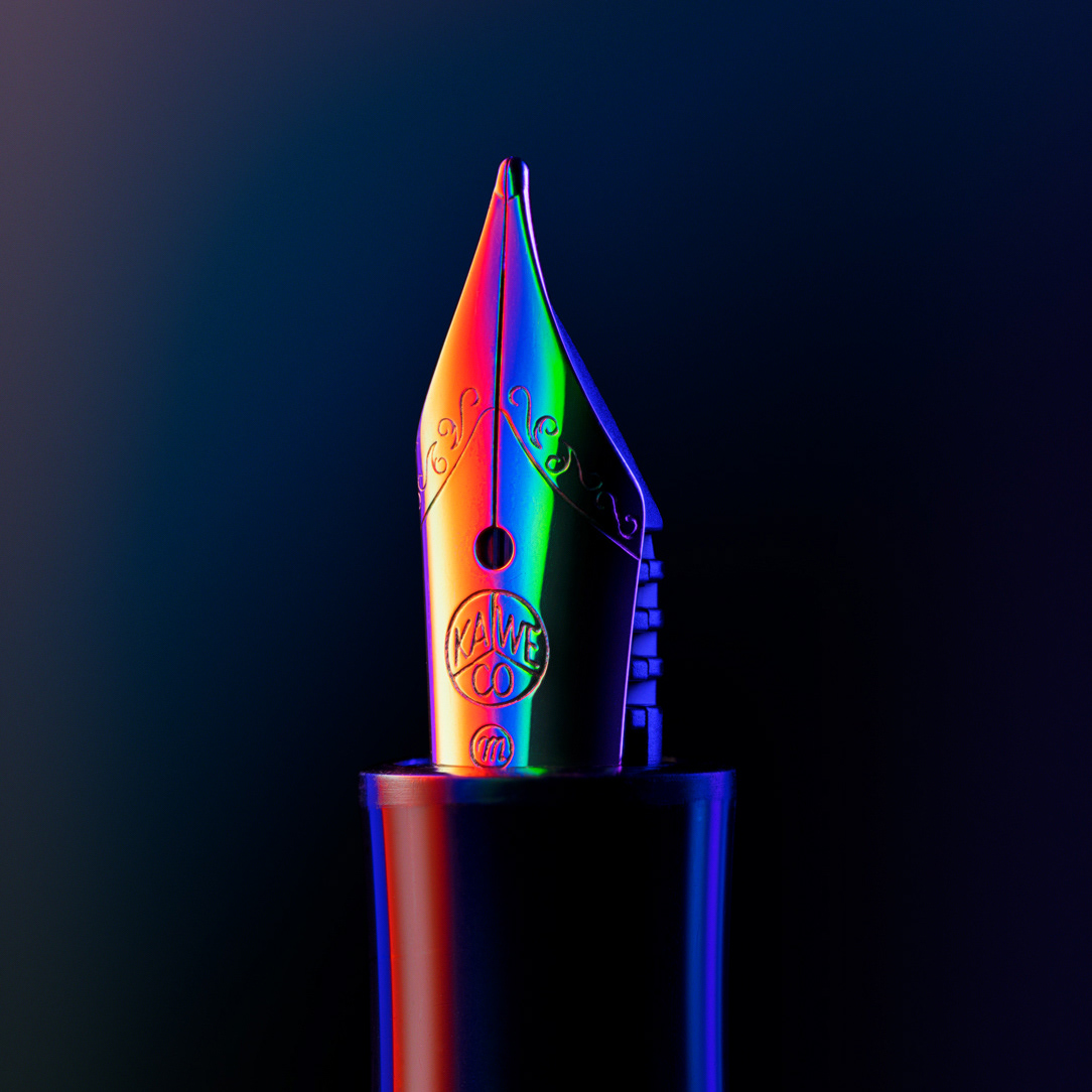 Close-up of the pen’s nib