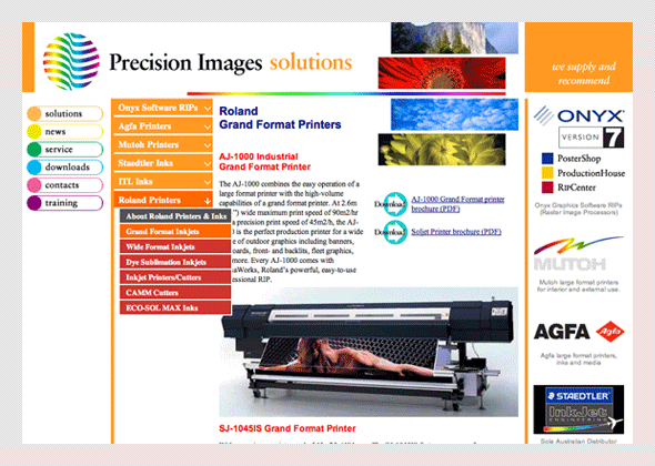 Precision images - web site for digital printer supplies