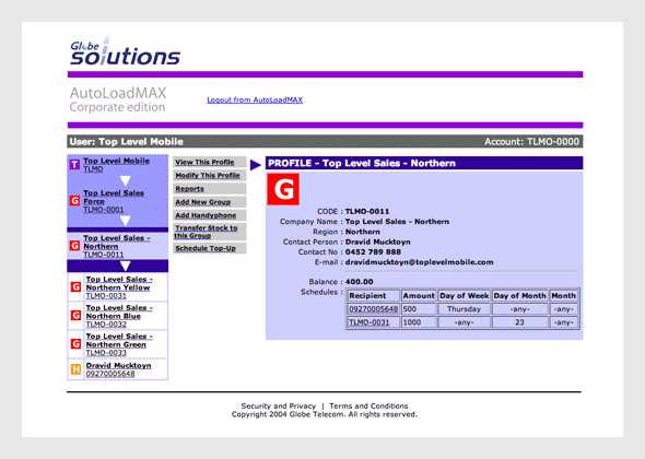 Globe AutoLoadMAX - handyphone SIM payments management
