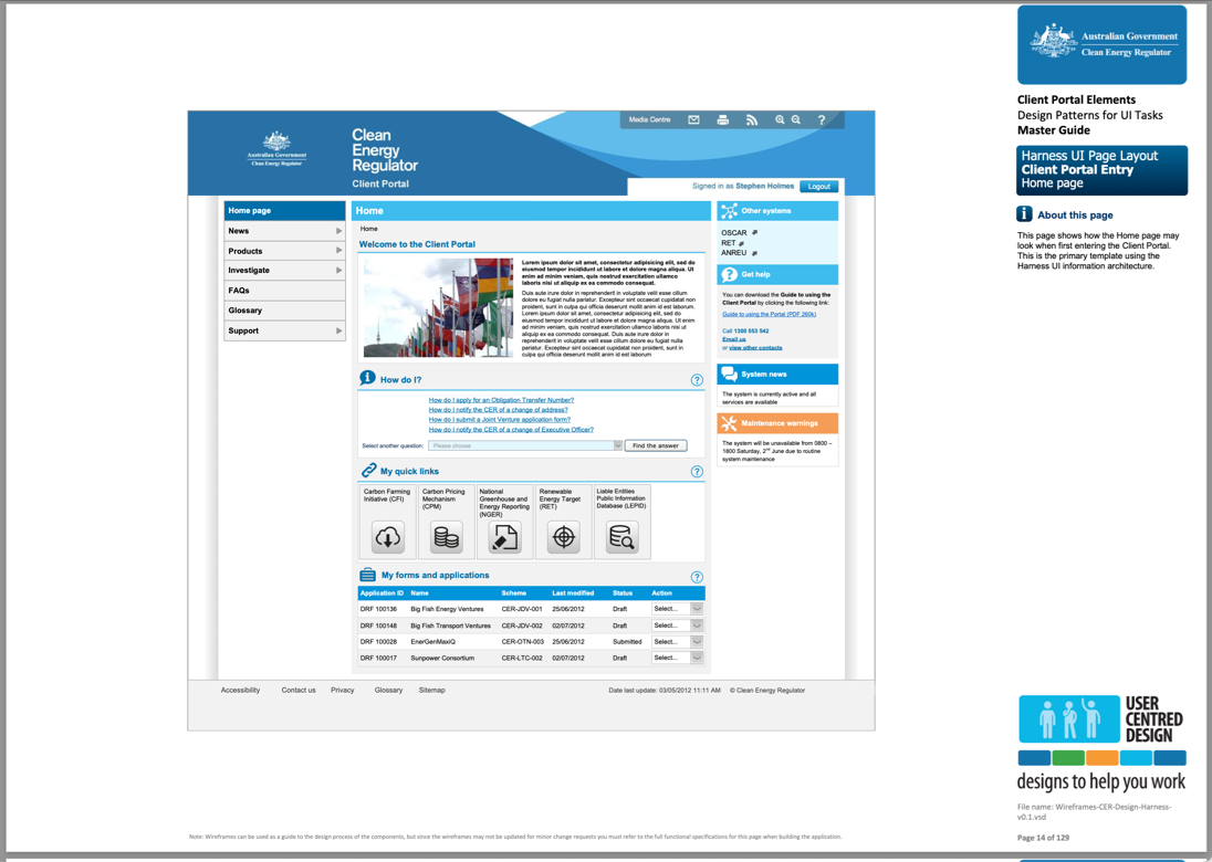 CER - Client Portal - Home page