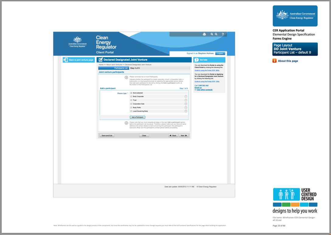 CER - Client Portal - Add participant page