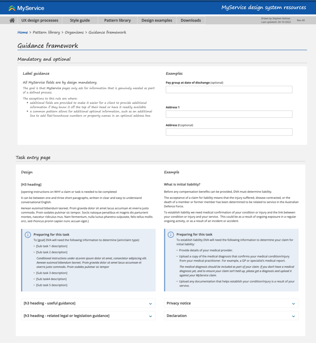 MyService Design System - Guidance framework