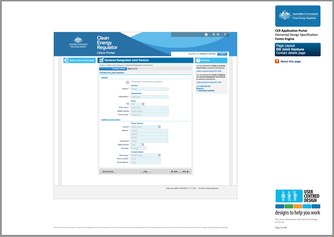 CER - Client Portal - Details form
