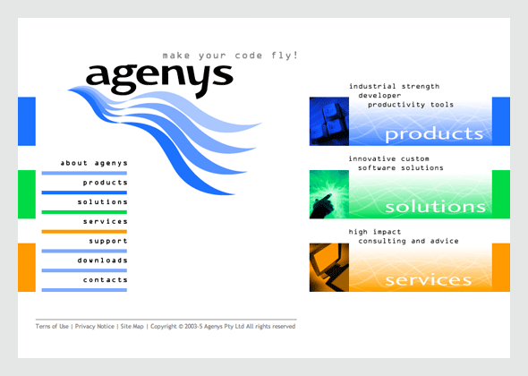 Web site for Agenys auto code generation product