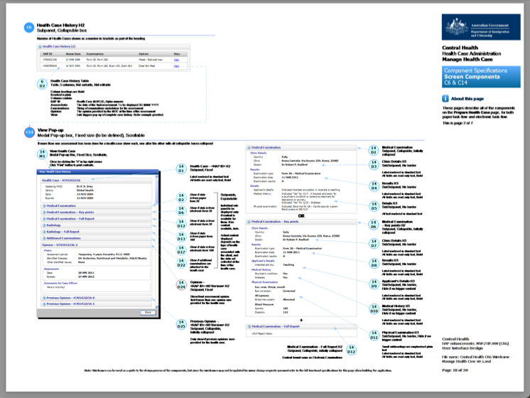 eMedical - Manage Case - UI specifications