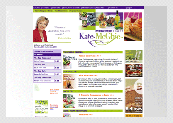 Kate McGhie - Custom CMS web site design and production