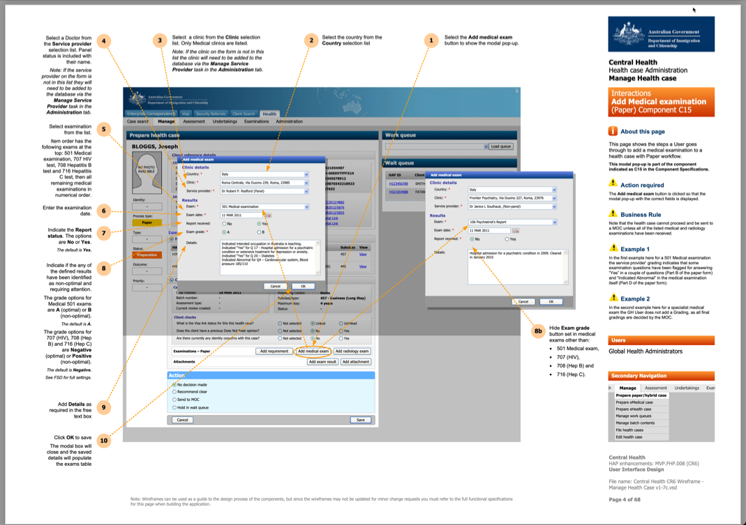 eMedical - Manage Case- edit pop-ups