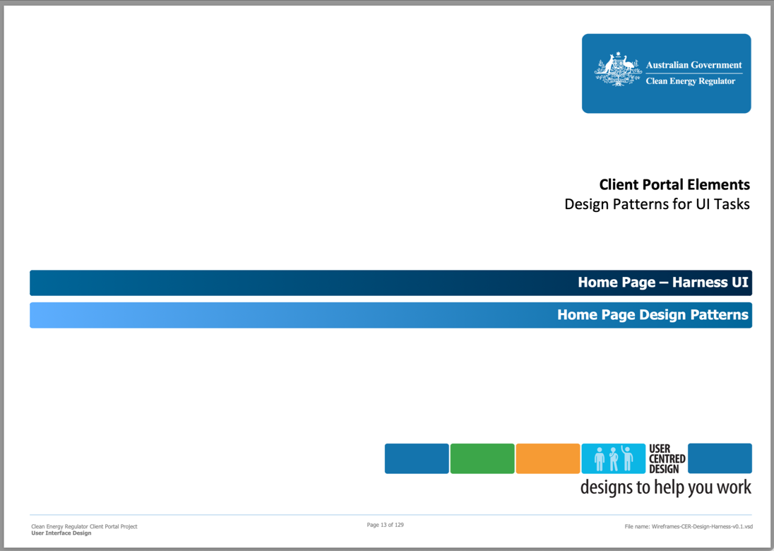 CER - Client Portal wireframes