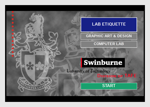 Online learning module multimedia splash screen