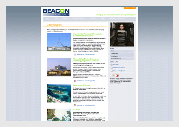 Beacon IT - design for site built in DotNetNuke