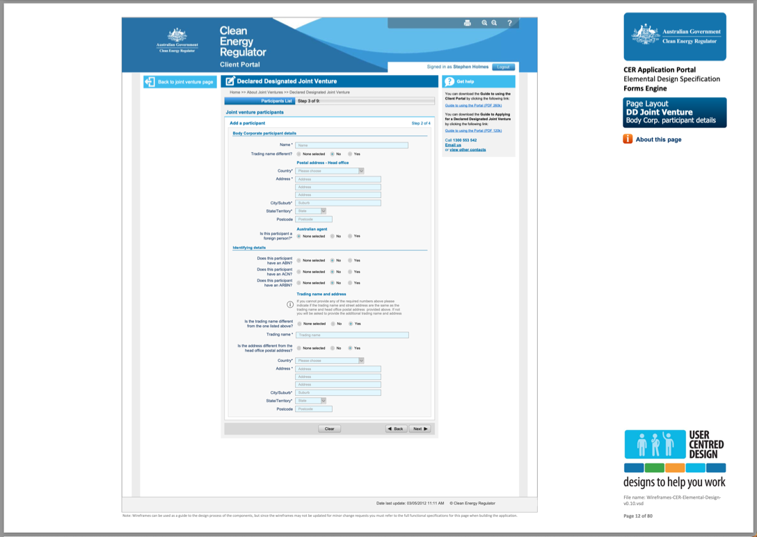 CER - Client Portal - Participant details form