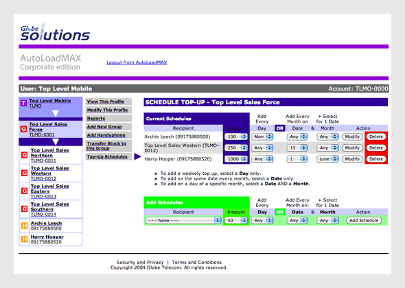 Globe AutoLoadMAX - handyphone SIM payments management