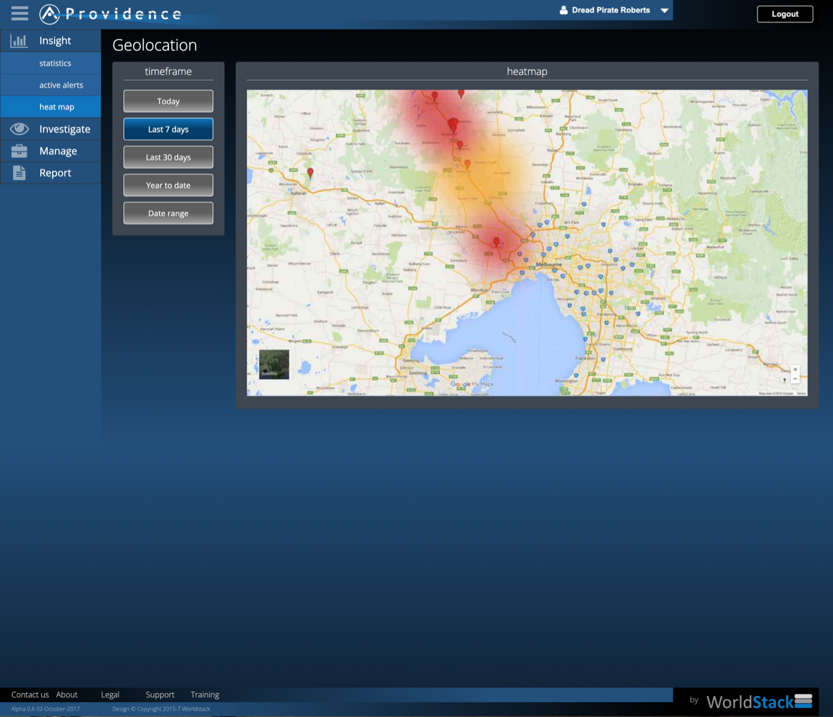 Providence UI - Geolocation heat map