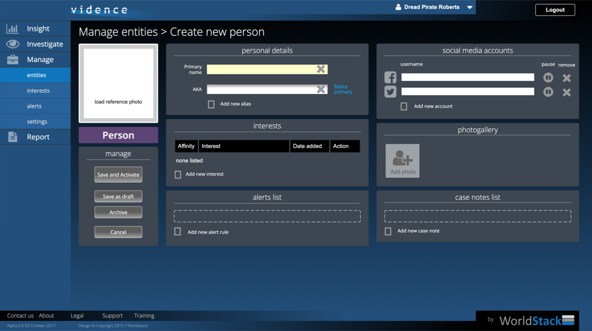 Providence UI - Manage entity - Create new person