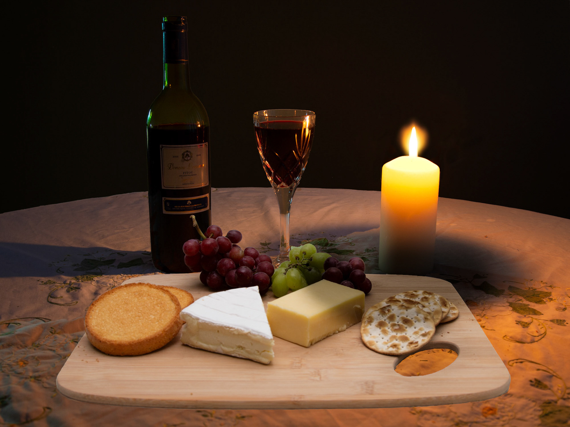 Cheese and Wine by Candle Light