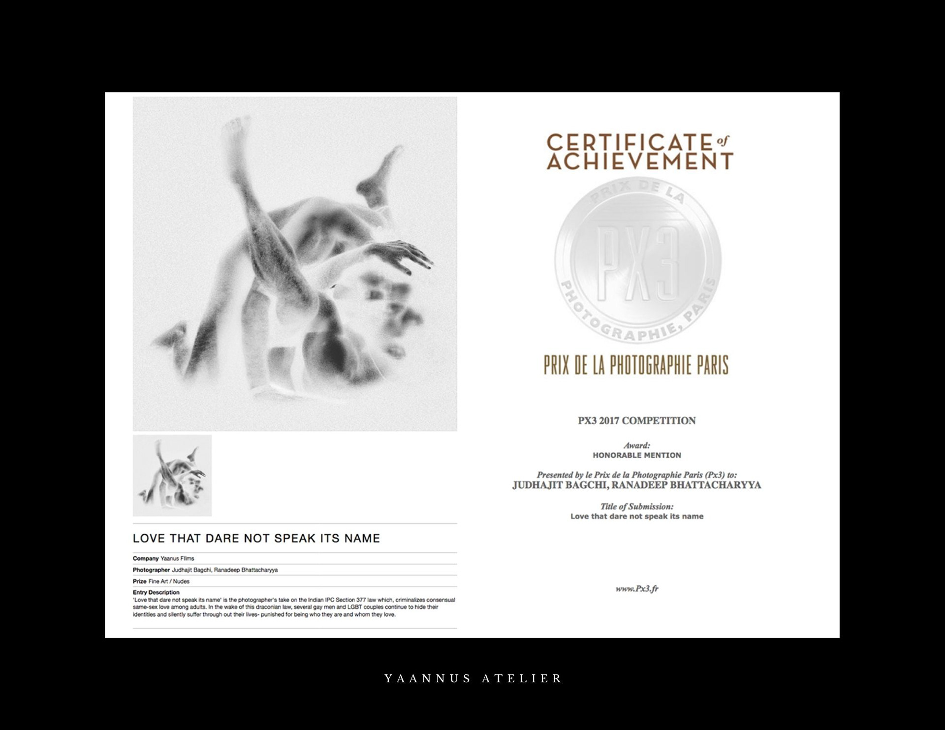 PX3 Paris award winning nude fine art lgbt male photography by Judhajit Bagchi & Ranadeep Bhattacharyya