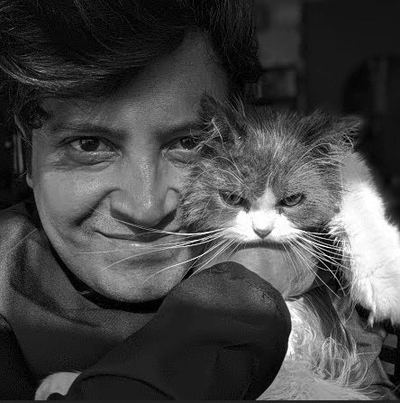 Director, Producer, Dop & Editor Judhajit Bagchi of Yaanus Films with his pet cat Elio