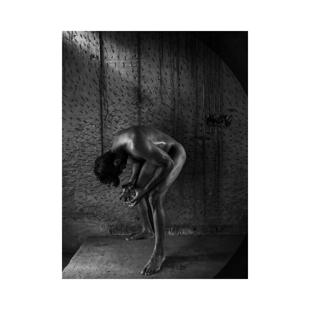 "A Moment In Mediation" Mental Health Awareness Photography Series Featuring Karan Veer Mehra. Nude Male Photography by Portfolio Photographers Judhajit Bagchi & Ranadeep Bhattacharyya