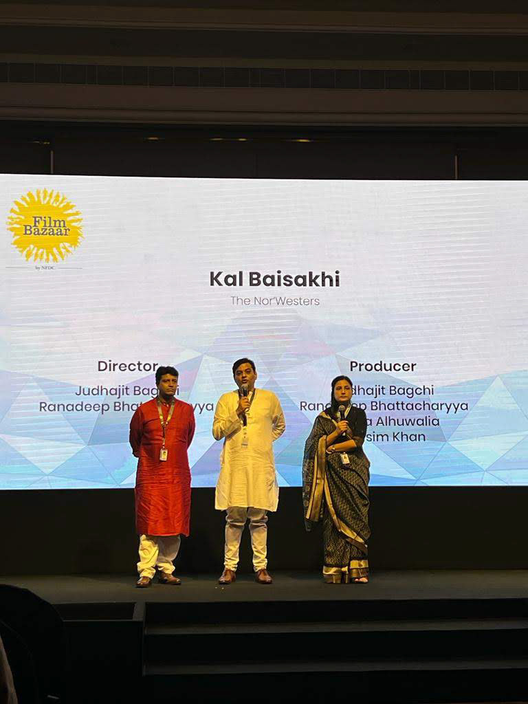 Writer Director Judhajit Bagchi & Ranadeep Bhattacharyya at Film Bazaar Co Production Market Goa 2022 Presenting their Official Selection Feature Film Project Kal Baisakhi