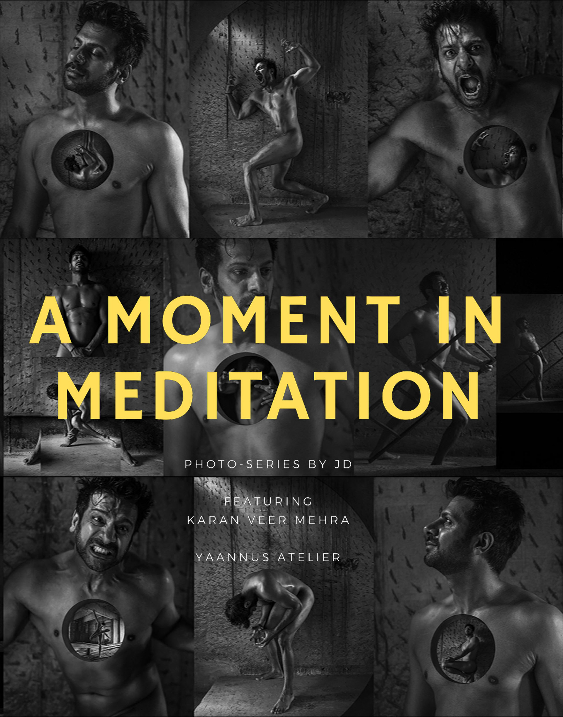 "A Moment In Mediation" Mental Health Awareness Photography Series Featuring Karan Veer Mehra. Nude Male Photography by Portfolio Photographers Judhajit Bagchi & Ranadeep Bhattacharyya