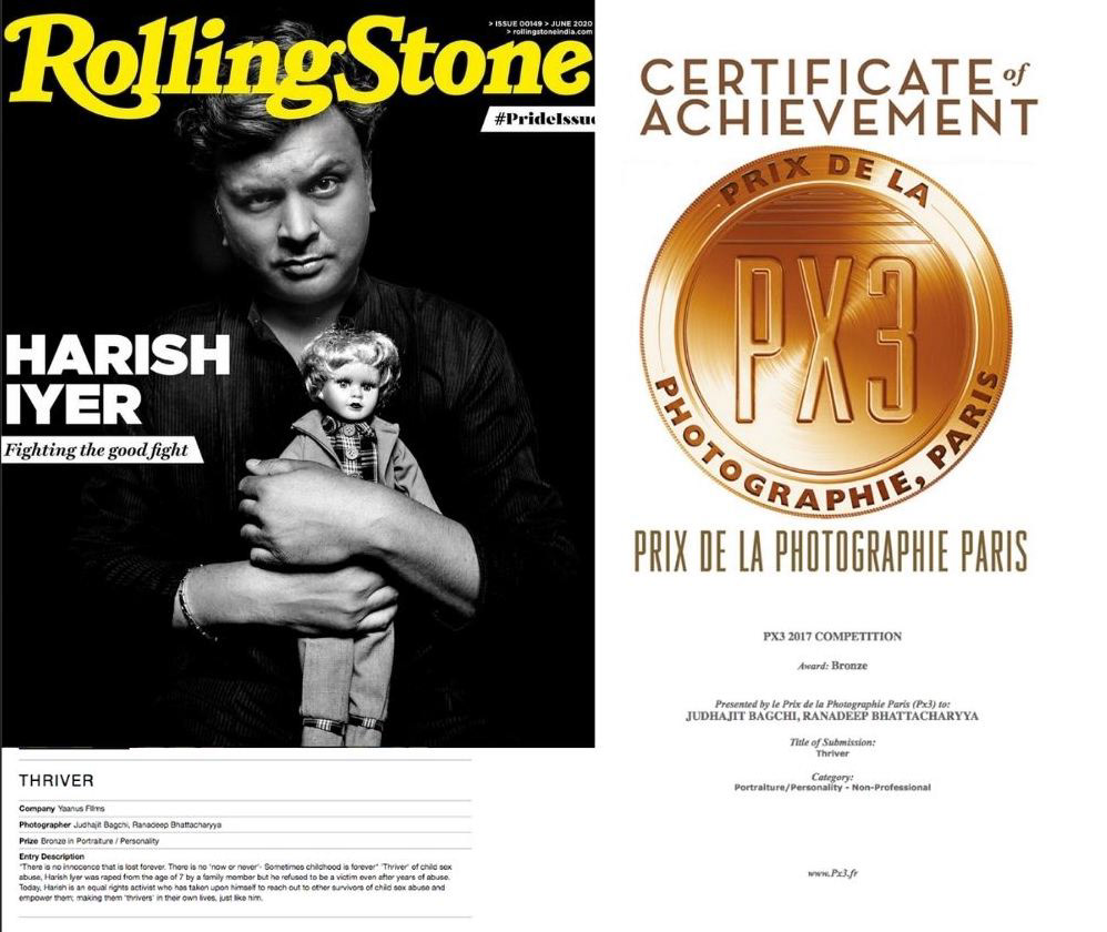 LGBT Activist Harish Iyer. Rolling Stone India Cover Photo Shoot by Judhajit Bagchi & Ranadeep Bhattacharyya.  Prix De La Photographie Paris PX3 Award.
