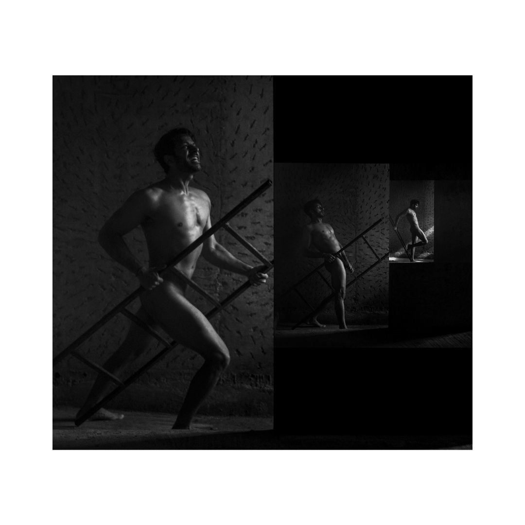 "A Moment In Mediation" Mental Health Awareness Photography Series Featuring Karan Veer Mehra. Nude Male Photography by Portfolio Photographers Judhajit Bagchi & Ranadeep Bhattacharyya