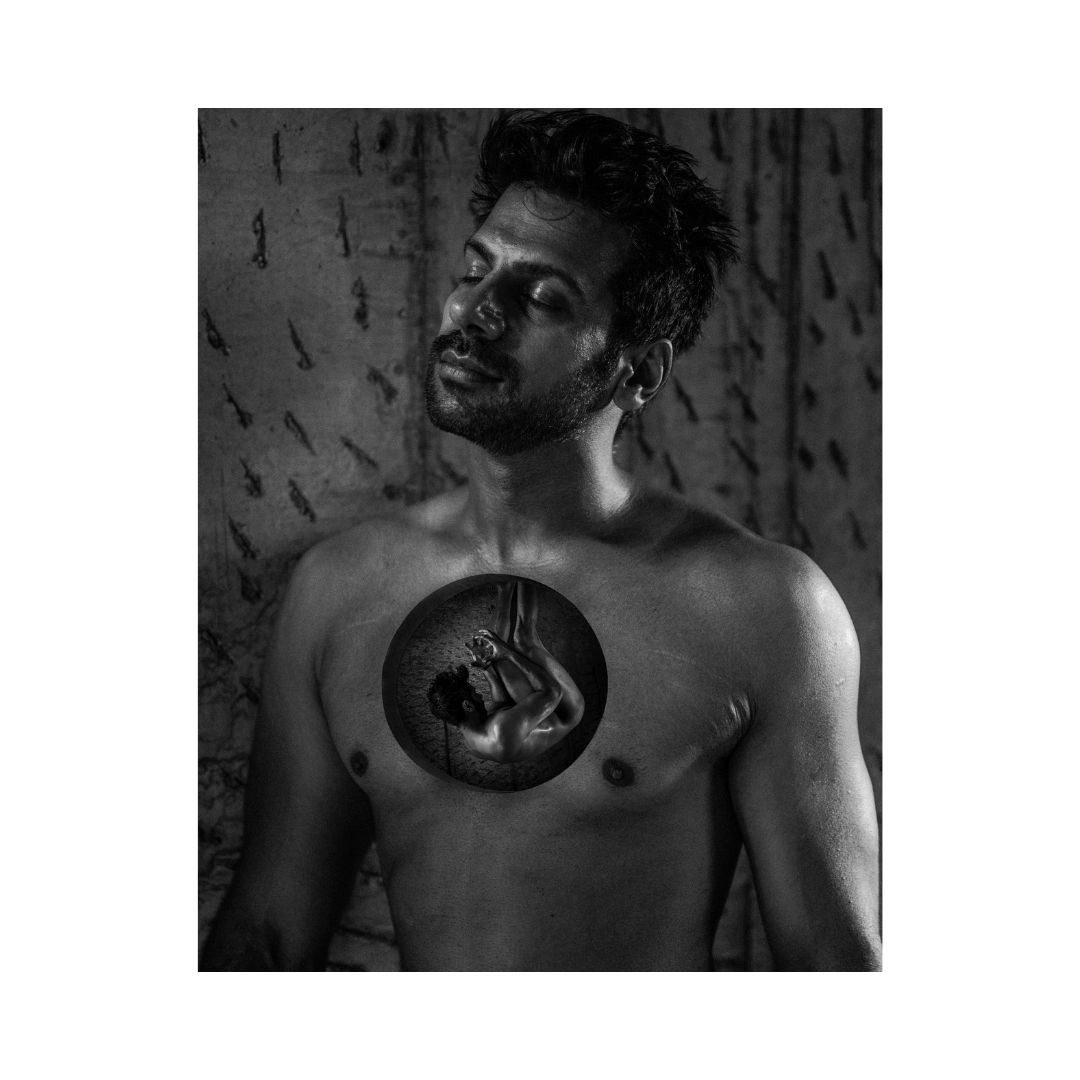 "A Moment In Mediation" Mental Health Awareness Photography Series Featuring Karan Veer Mehra. Nude Male Photography by Portfolio Photographers Judhajit Bagchi & Ranadeep Bhattacharyya