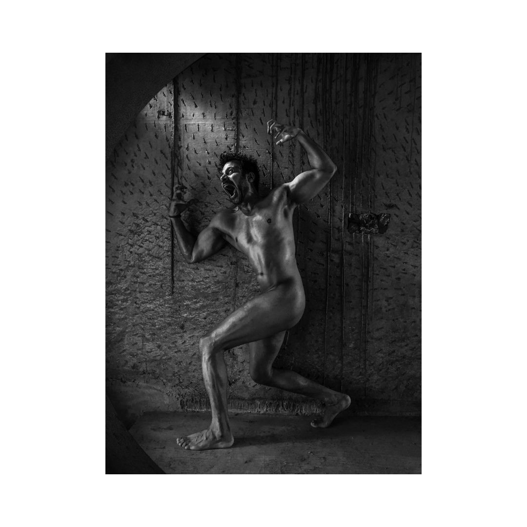 "A Moment In Mediation" Mental Health Awareness Photography Series Featuring Karan Veer Mehra. Nude Male Photography by Portfolio Photographers Judhajit Bagchi & Ranadeep Bhattacharyya