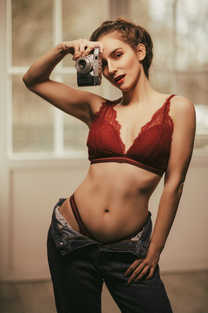 modelka Weronika - sesja zdjęciowa - portret - w studio - Gdynia