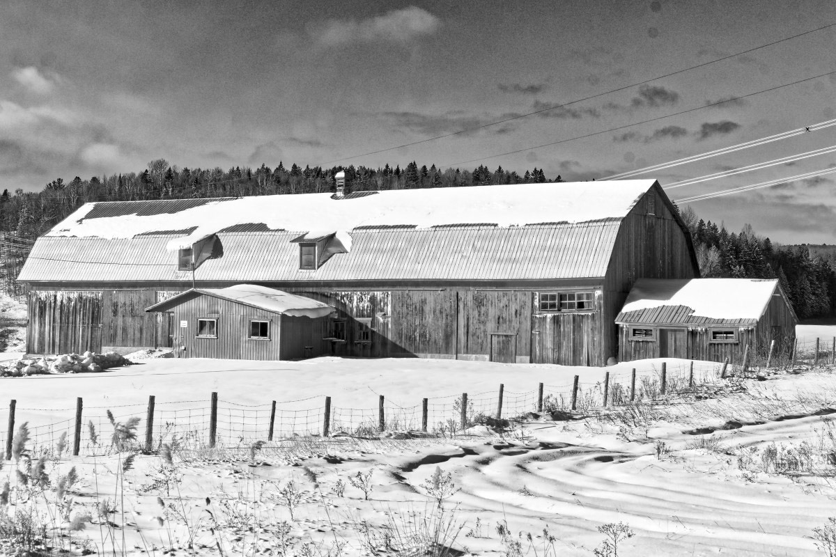 Grange et clôture 2 N&amp;B - Michel Paquin