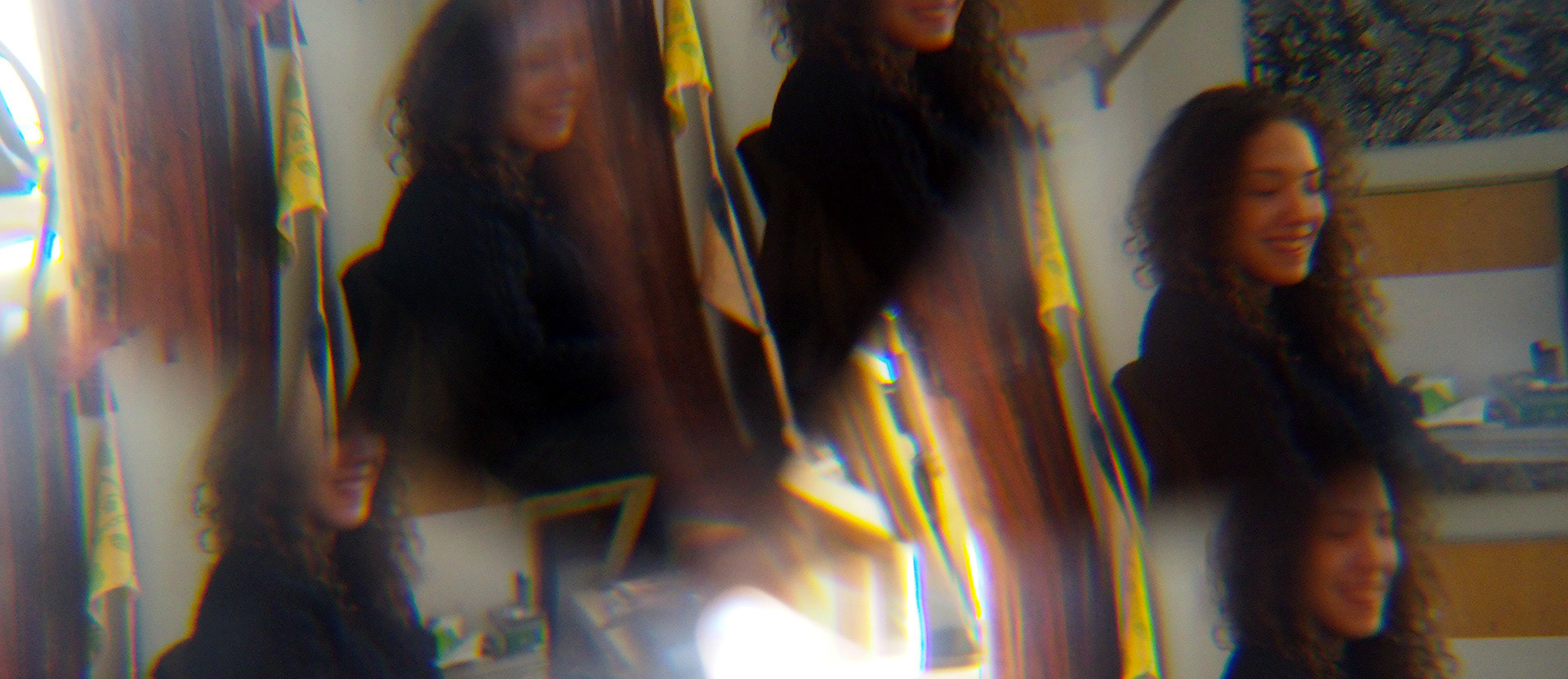 Portrait of the artist, as seen refracted through a prism.