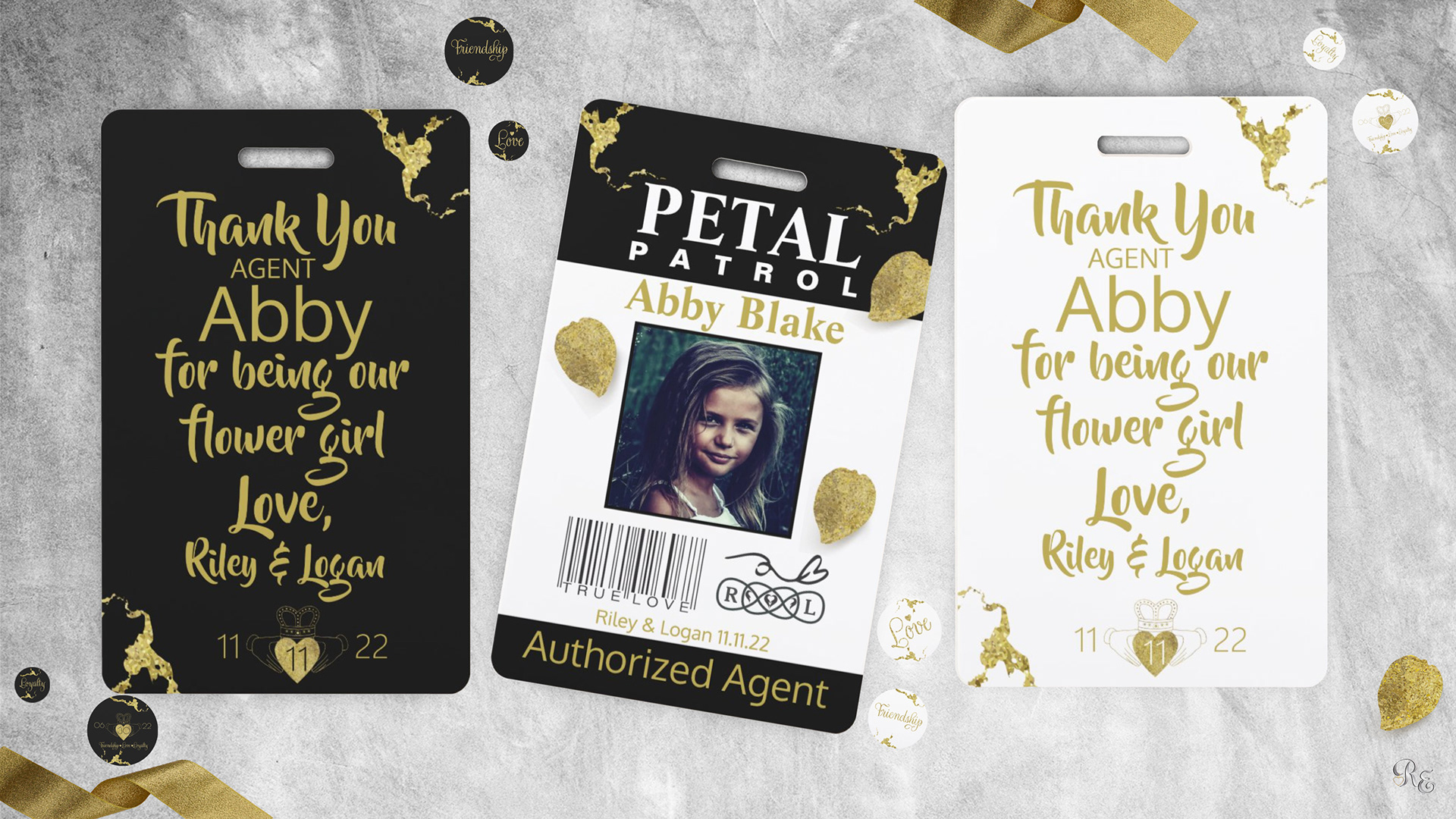 New Petal Patrol Gold Claddagh in black or white