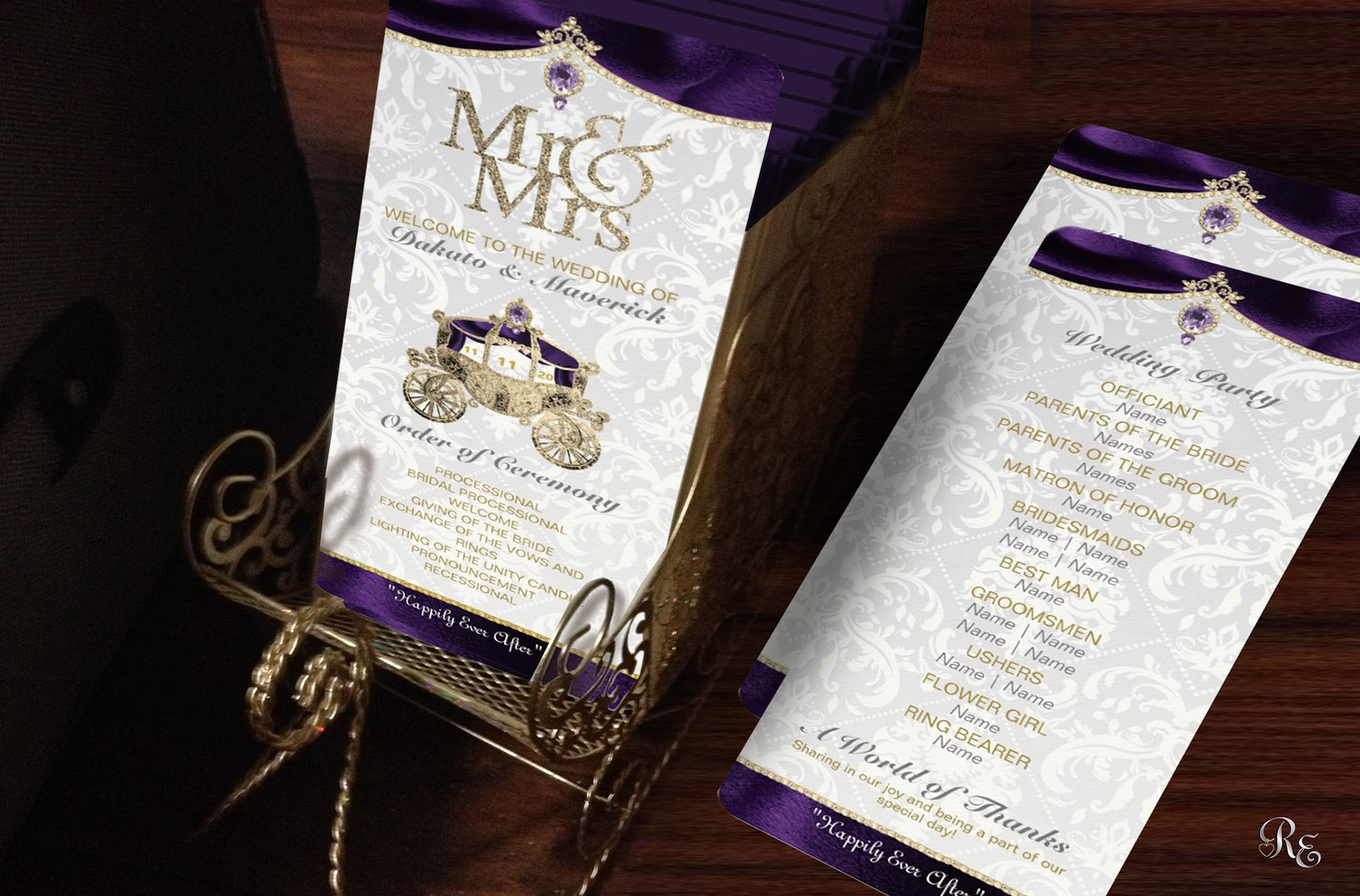 Royal Fairytale Wedding Programs