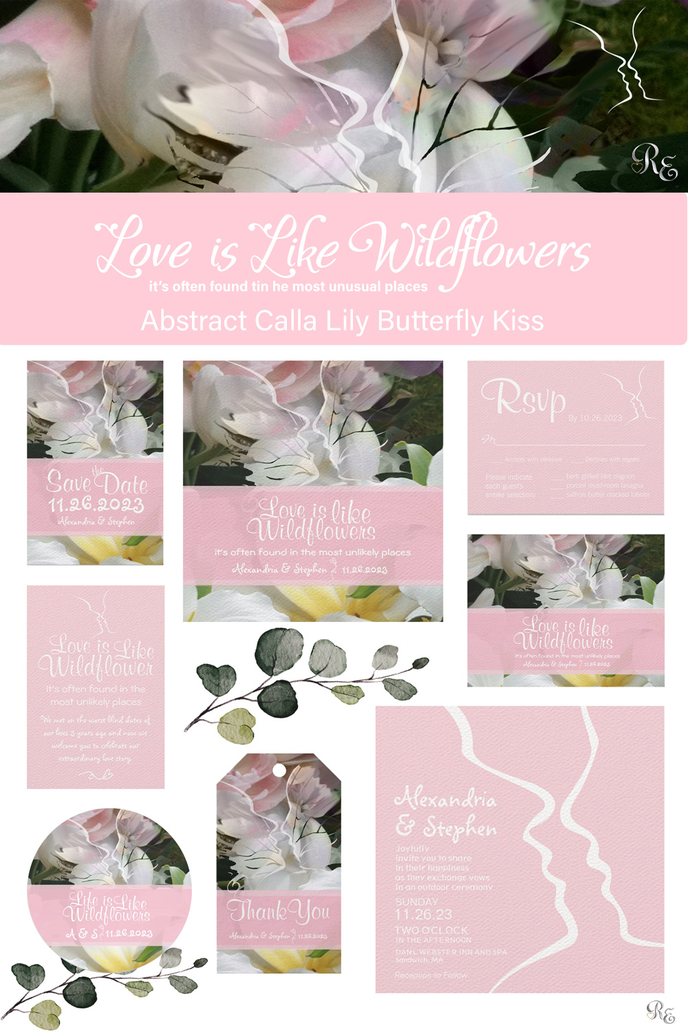 Abstract Calla Lily Butterfly Kiss