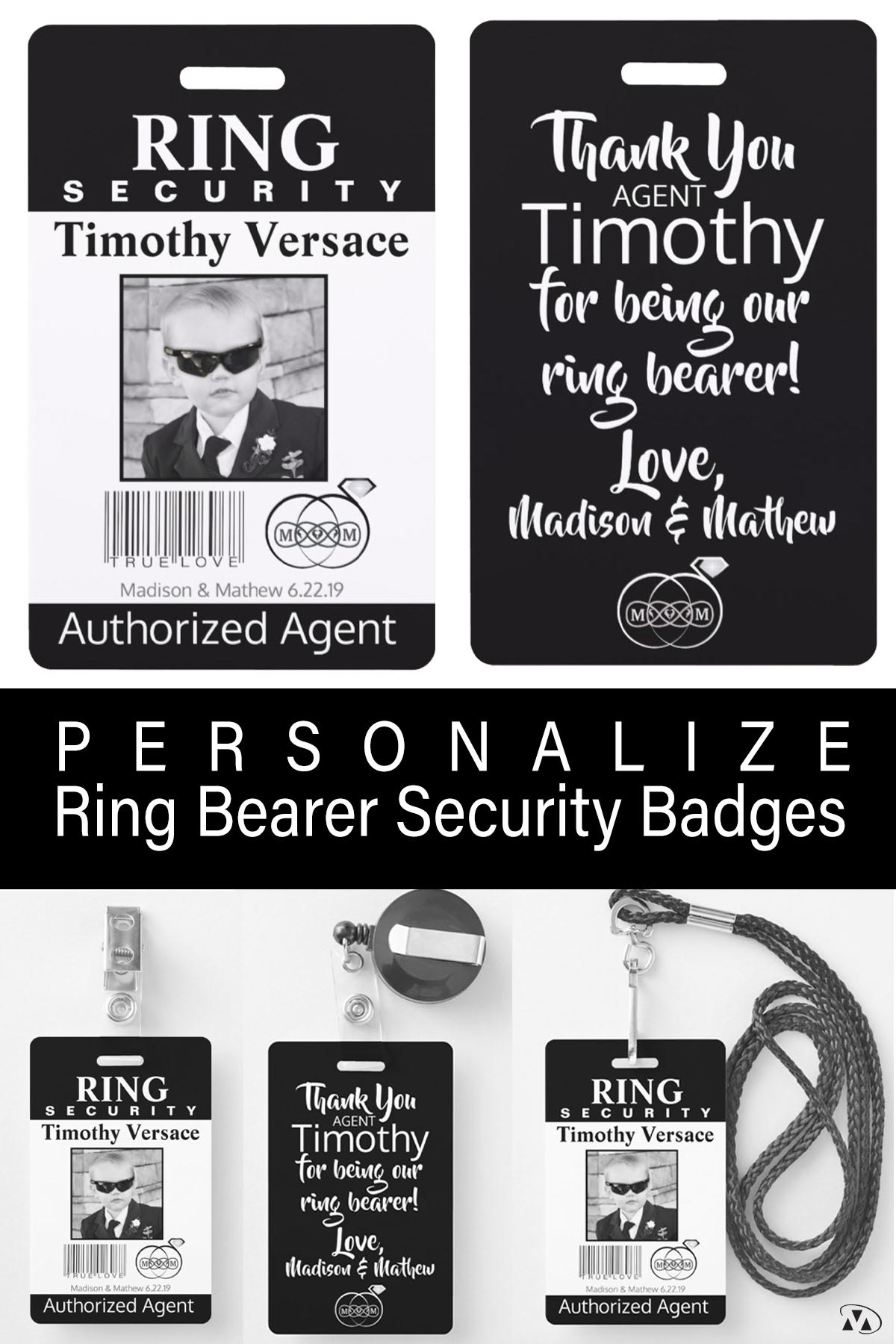 Personalized Ring Bearer Security Badge for Your Special Day