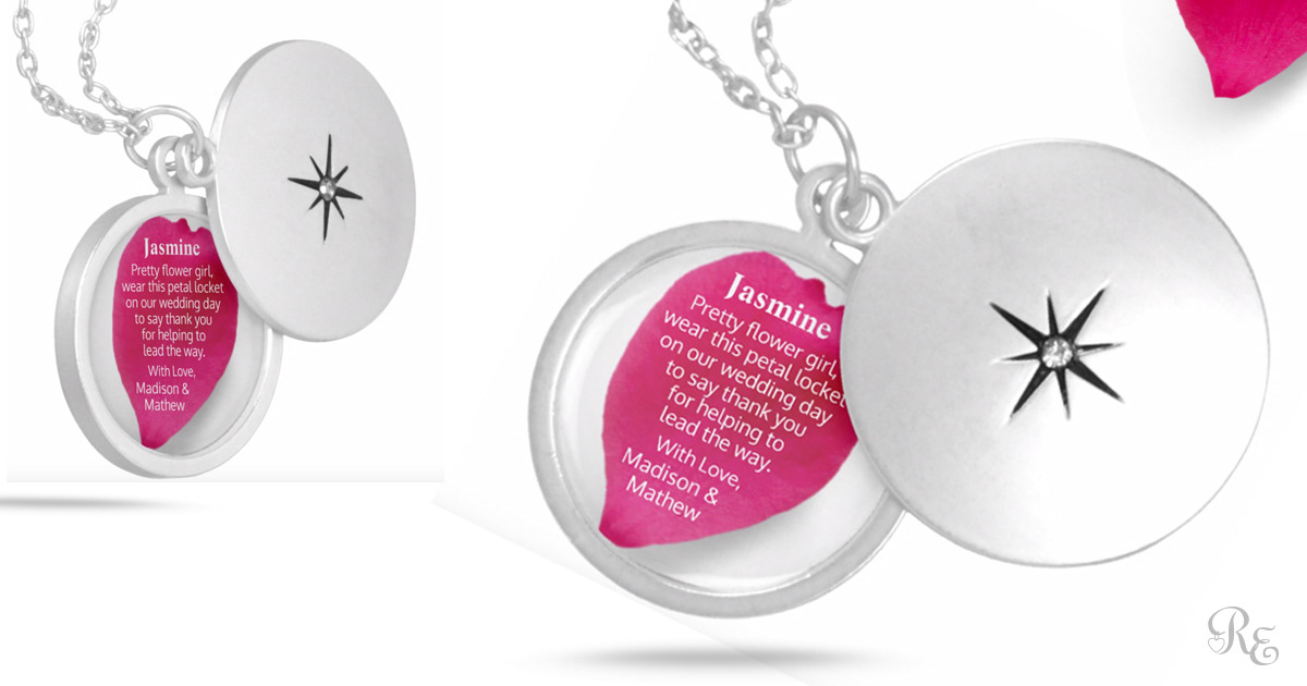 personalize locket note you can add a real petal too.