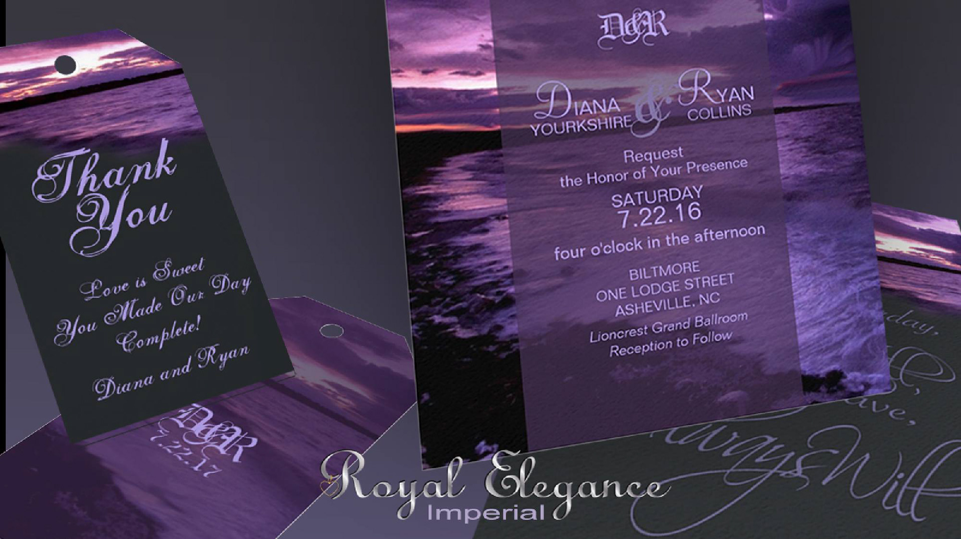 Twilight Purple Wedding Stationary