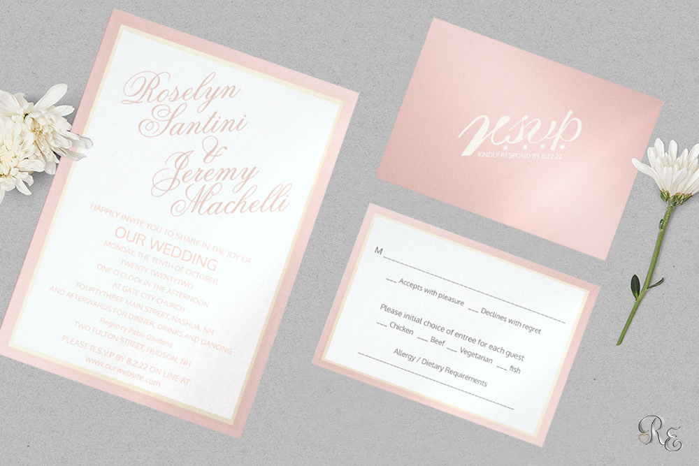Blush and Rose Gold Invitations
