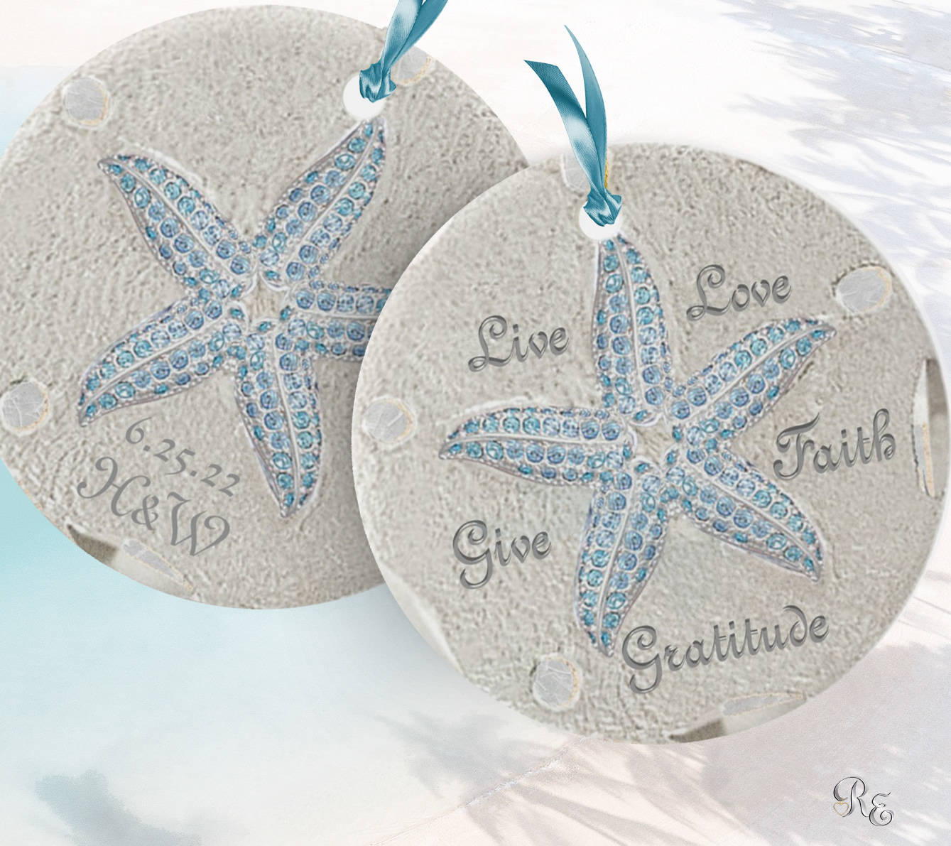 starfish sand dollar ornaments
