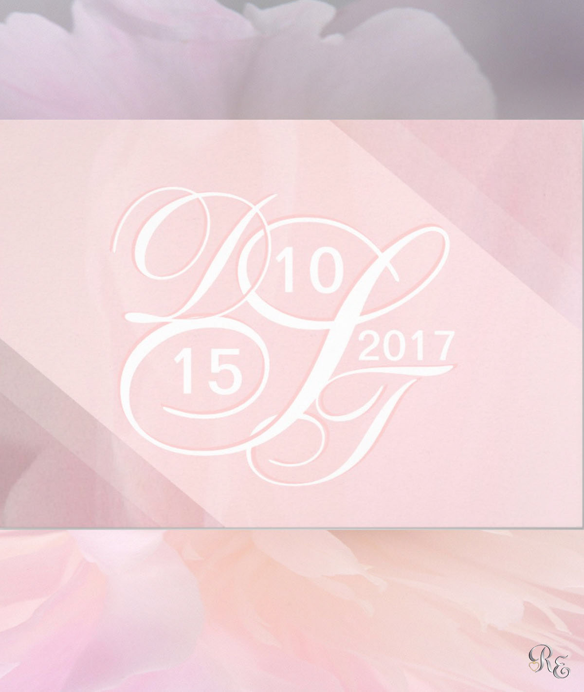 Blush Monogram Save the Date