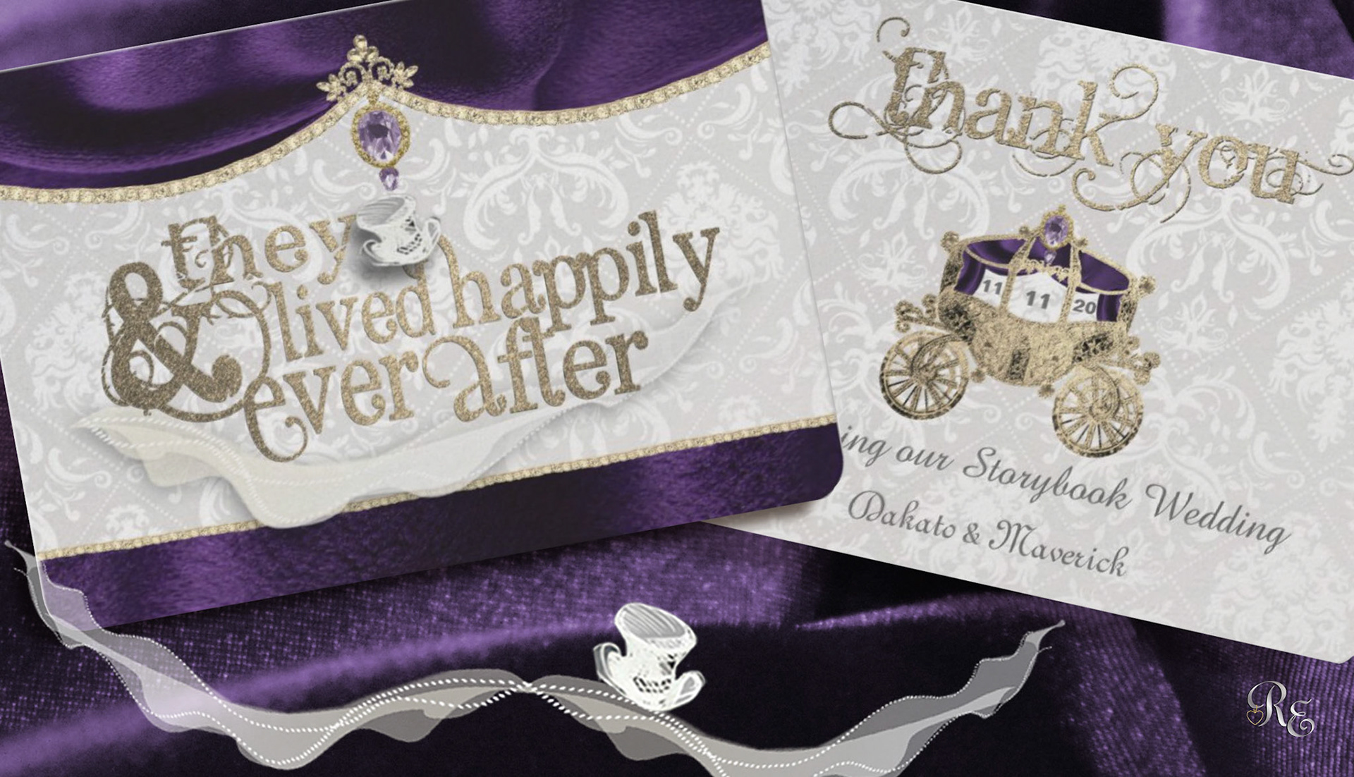 Royal Fairytale Wedding Thank You Cards