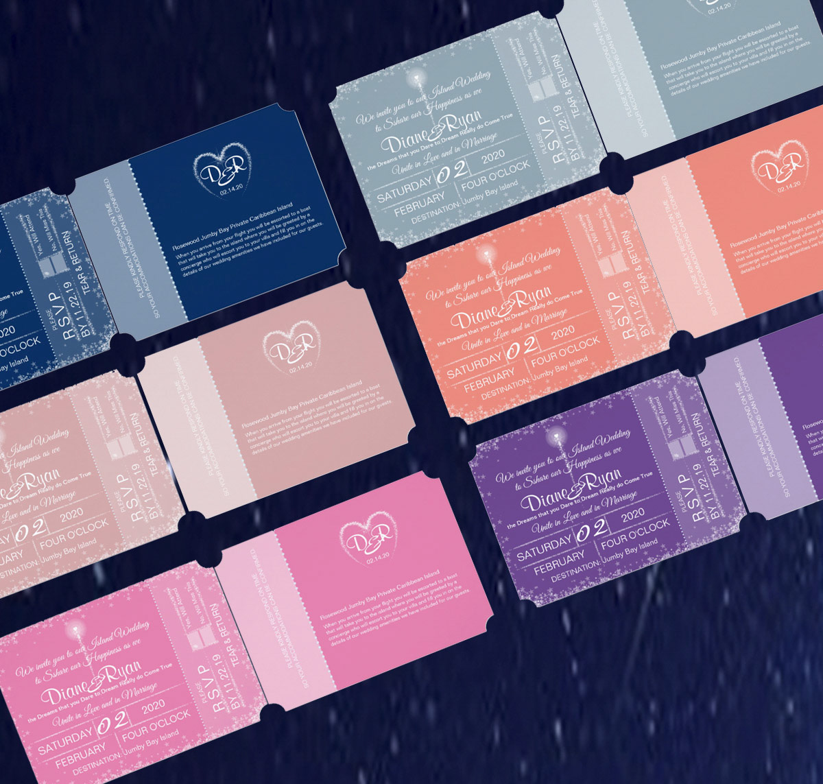 Wedding Ticket with attached Response Card