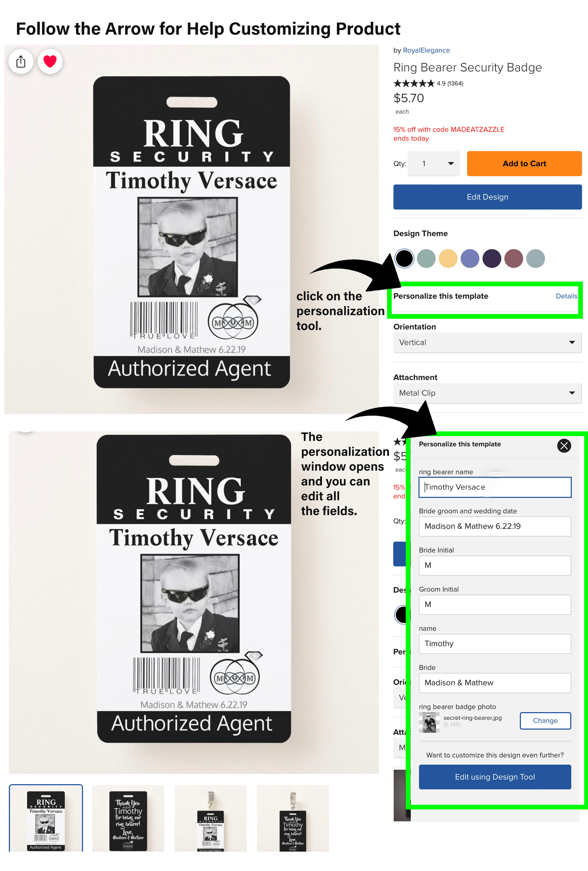 ring security badge personalization directions