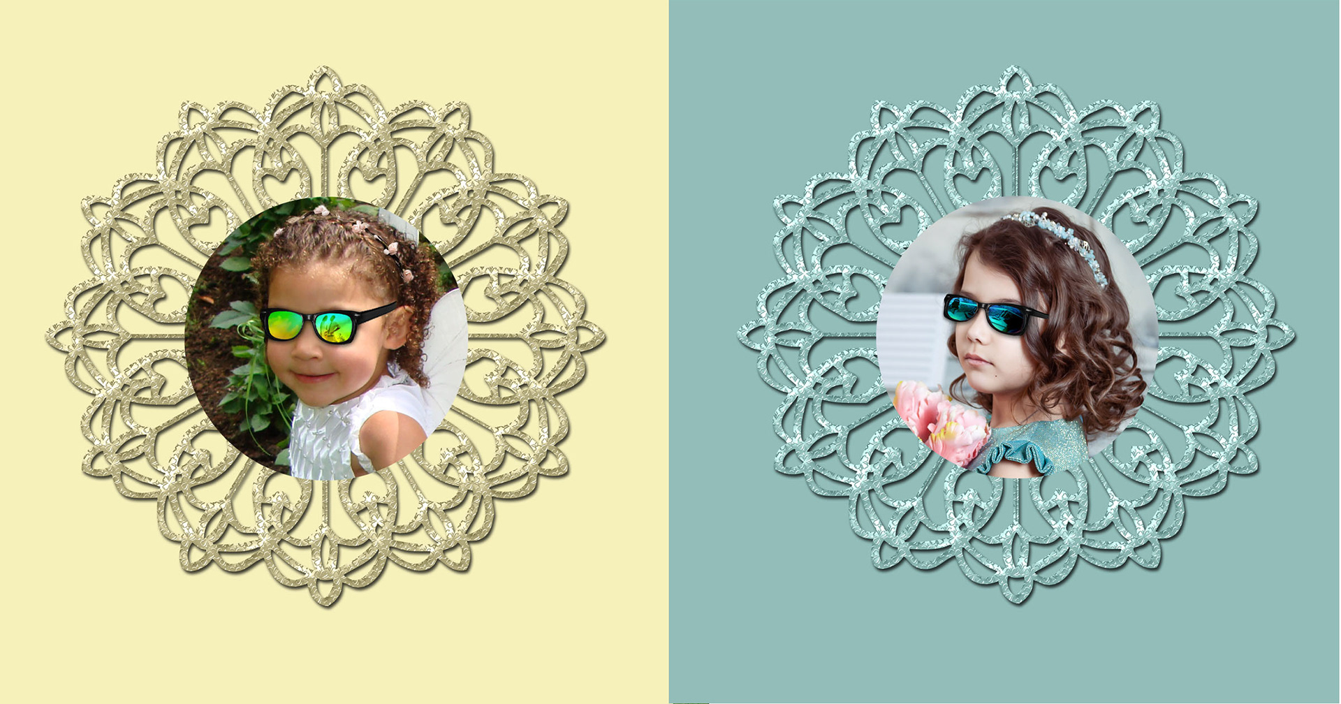 easy to customize mandala lace art photo frame